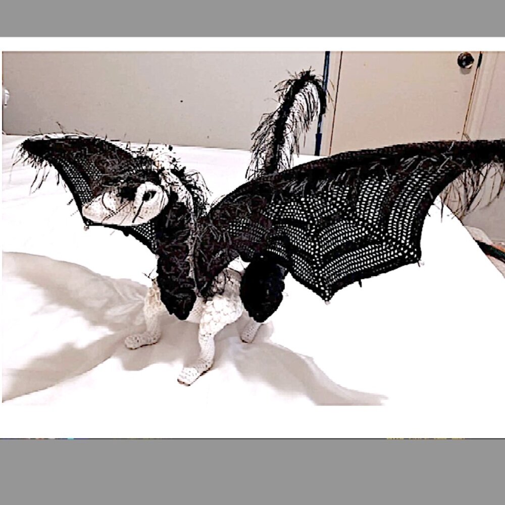 Hand Made Posable Crochet Dragon - Medium Large - Picture 10 of 16